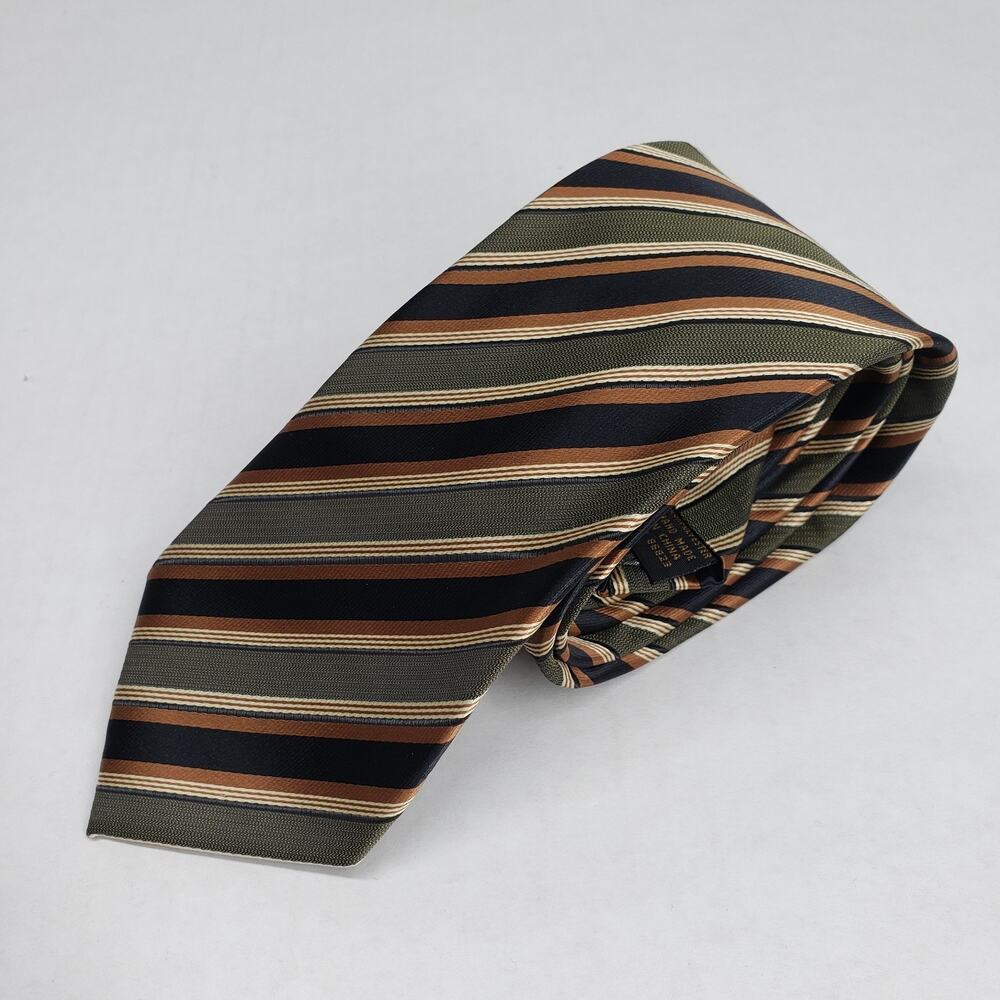 Vintage Alexander Julian Colours Mens Tie Striped 3"x 61.5" Black Green Business - Picture 3 of 9